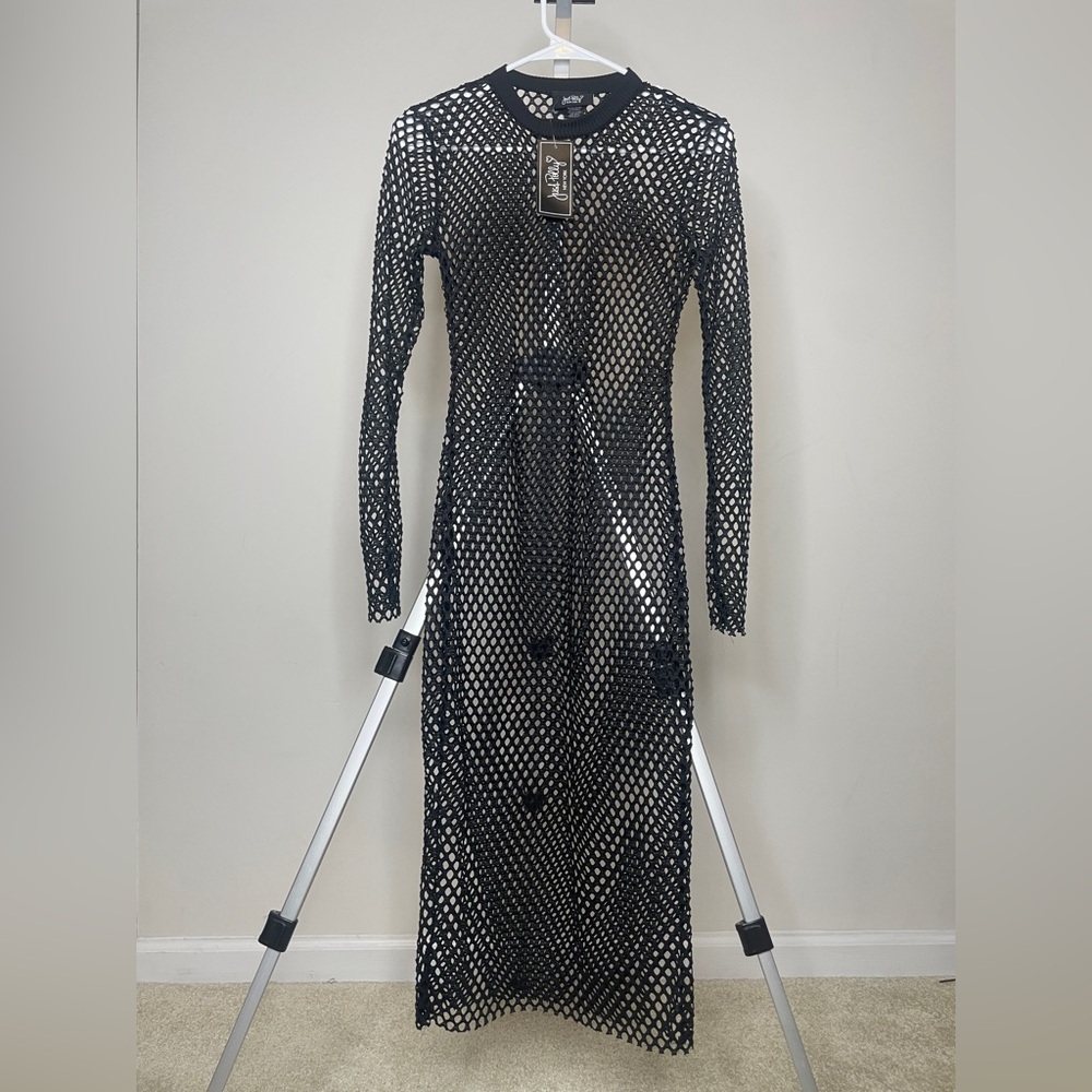 Black Mesh Maxi Dress or CoverUp